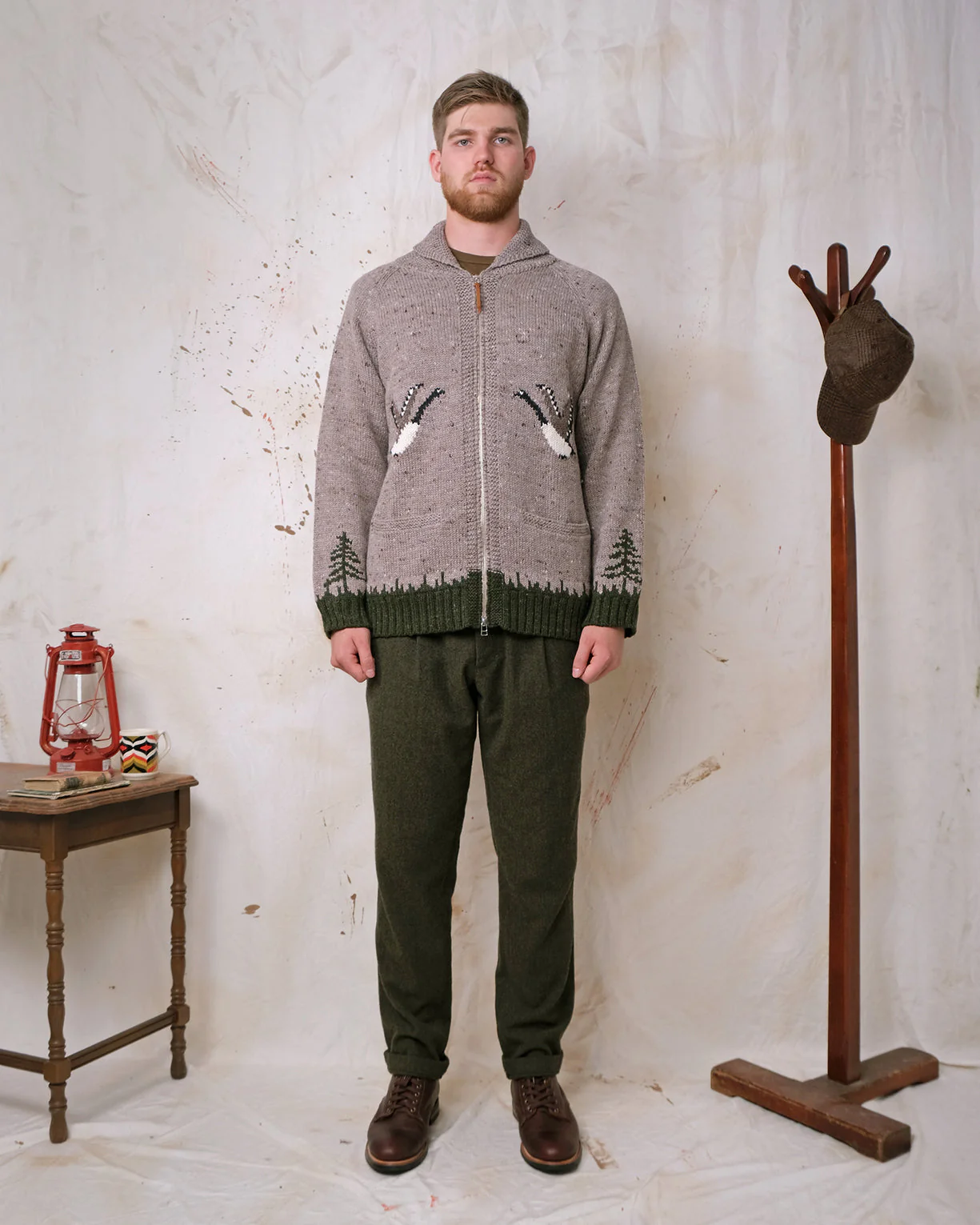 Outclass Zip Cardigan - Goose Motif - Image 5