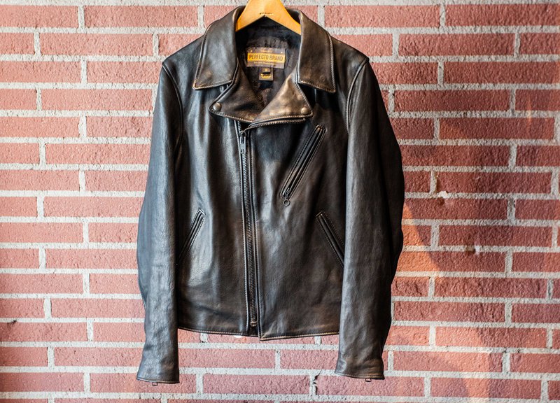 Schott Perfecto Raven Lambskin Leather Jacket Black - Image 4