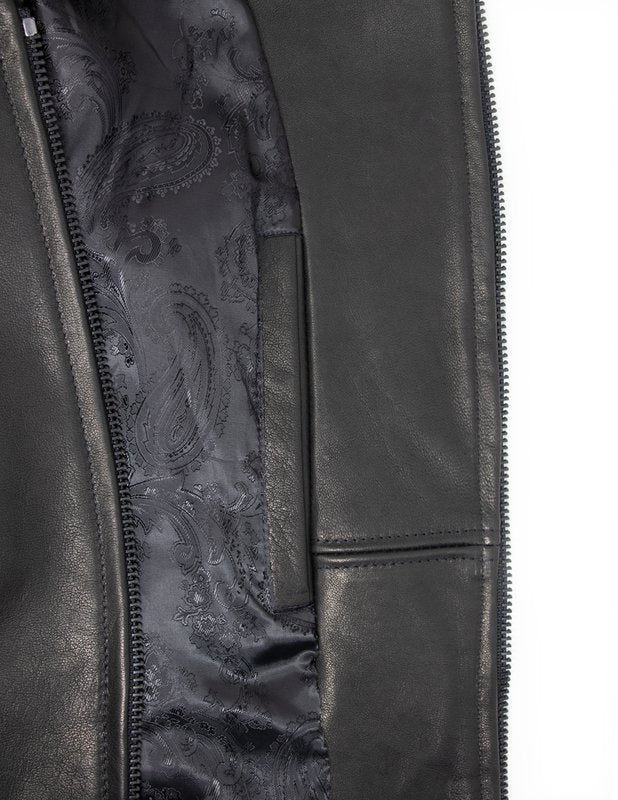 Schott Perfecto Cafe Racer Leather Jacket Black - Image 4
