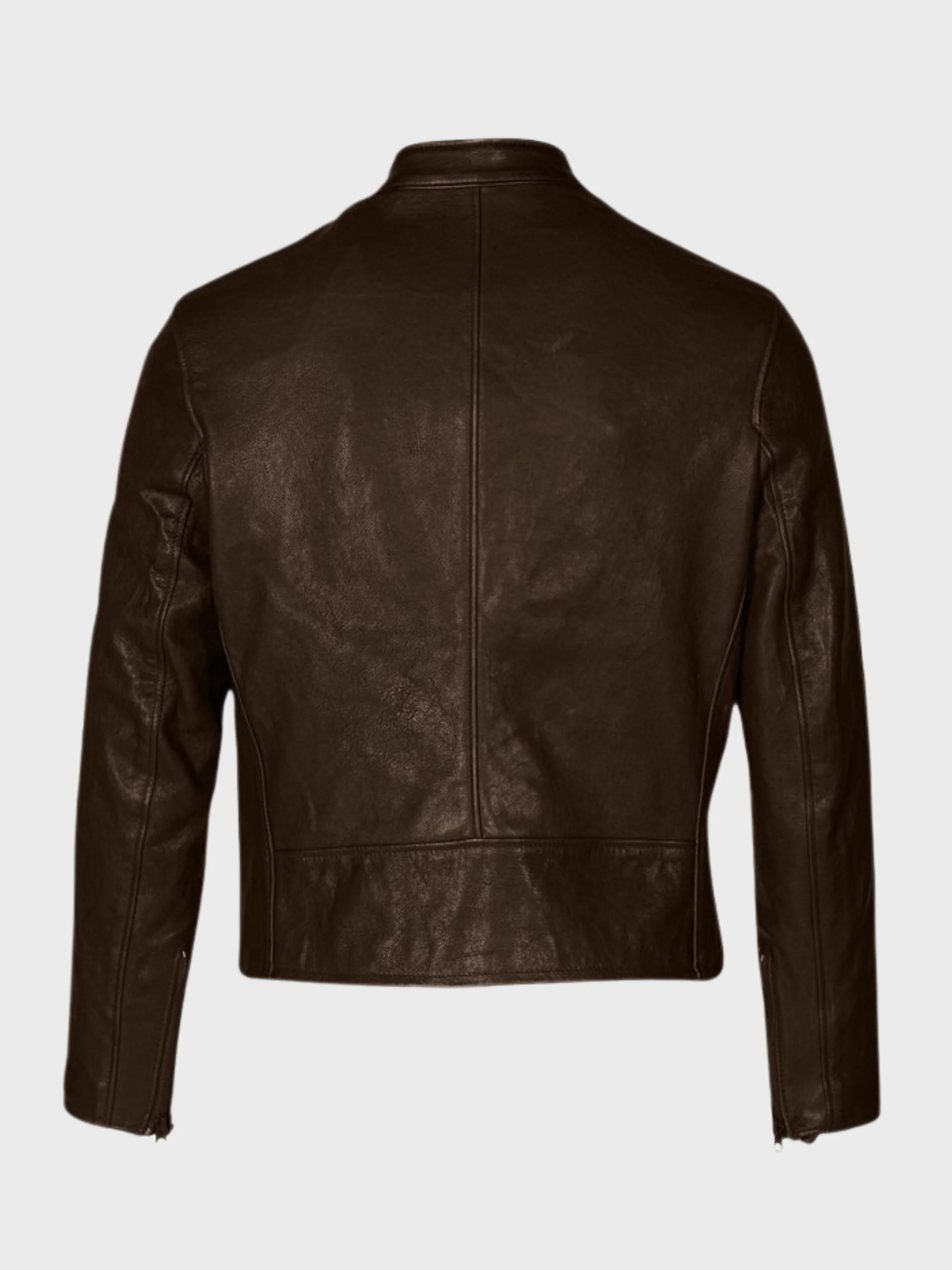Schott Perfecto Cafe Racer Leather Jacket Brown - Image 2